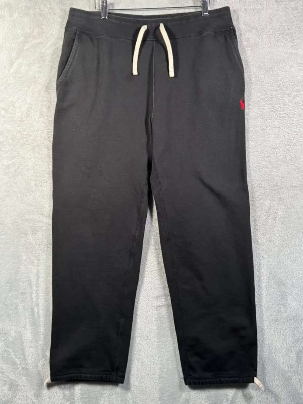 Polo Ralph Lauren Sweatpants Mens L Black Fleece Drawstring Joggers Pants